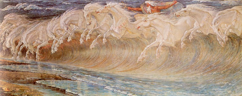 Neptune's steeds - 'I destrieri di Nettuno' di Walter Crane - 1892